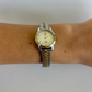 Rare Vintage Two Toned Circle Dial Dainty Womens Watch