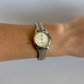 Rare Vintage Two Toned Circle Dial Dainty Womens Watch