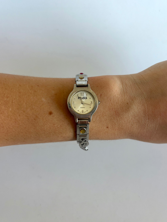 Rare Vintage Silver Y2k Charm Womens Watch