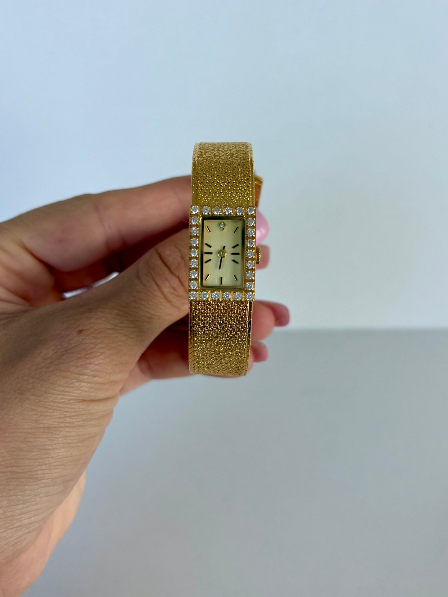 Vintage Gold Brass Rectangle Small Face Watch
