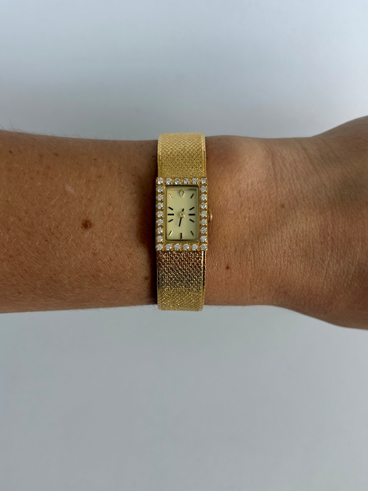 Vintage Gold Brass Rectangle Small Face Watch