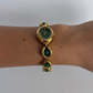 Vintage Pearl Drop  Green Gold Womens Watch Dainty Small Face