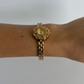 Vintage Flower Detail Gold Womens Watch Dainty Small Face