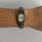 Rare Vintage Green & Black Detail Silver Watch