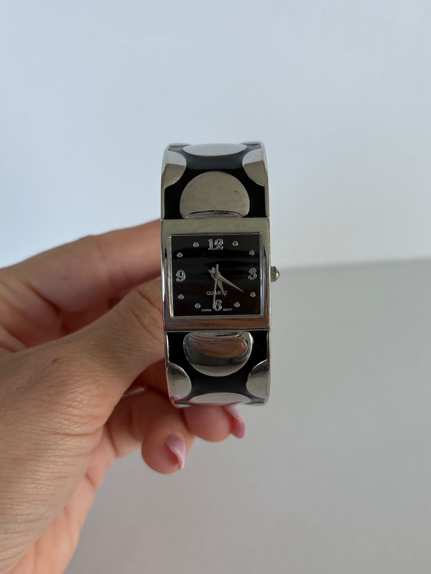Rare Vintage Polka Dot Silver Statement Watch