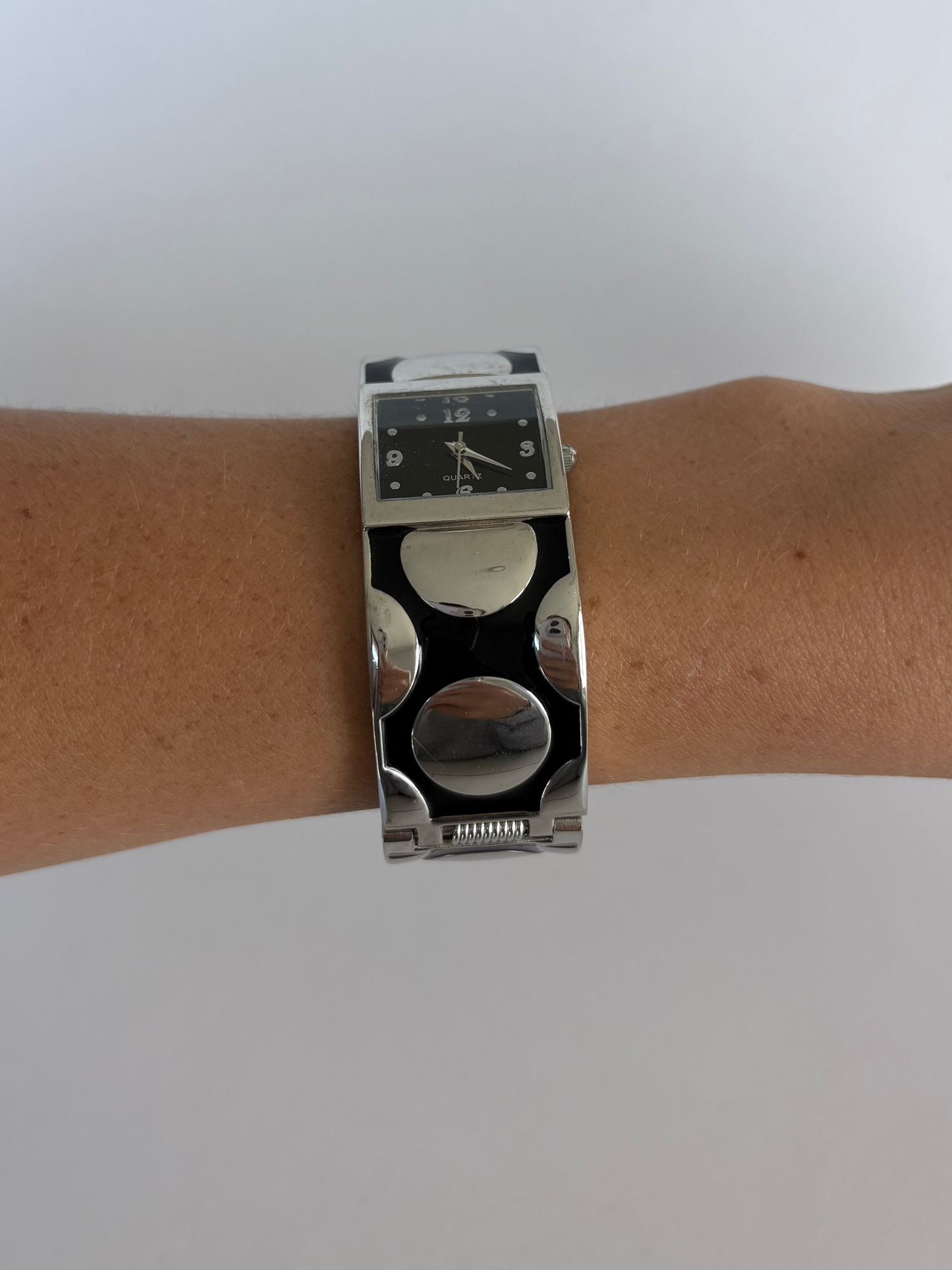 Rare Vintage Polka Dot Silver Statement Watch