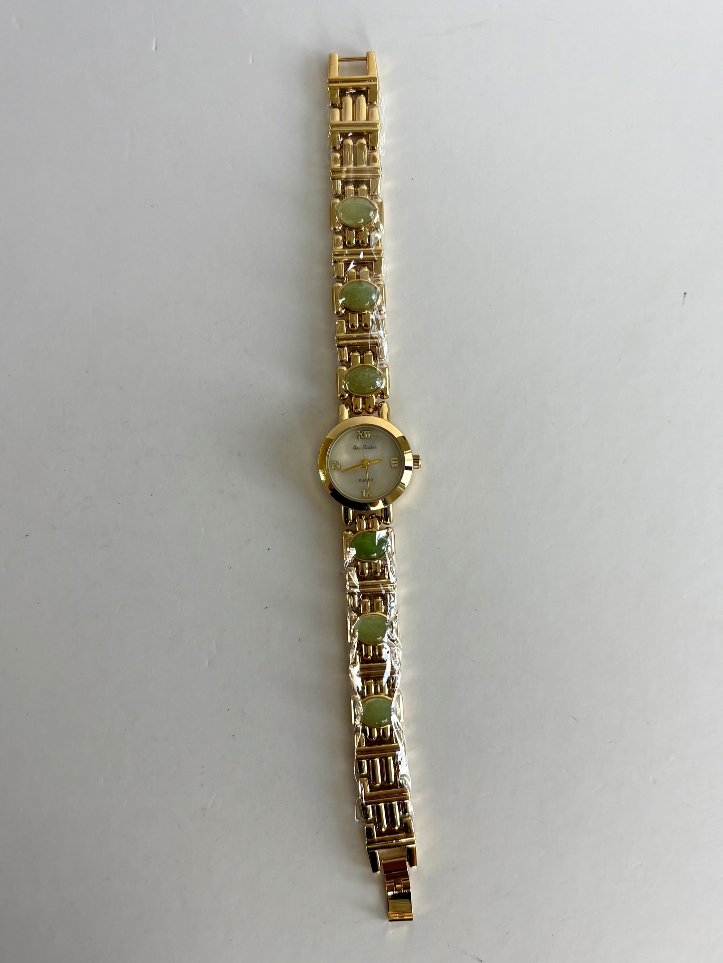 Dainty Vintage White Face Jade Bar Womens Watch Small Face