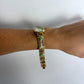 Vintage Gold Face Jade Bar Womens Watch