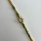 Dainty Vintage White Face Jade Oval Gold Womens Watch
