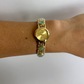 Dainty Vintage Gold Face Jade Bar Womens Watch Small Face
