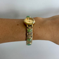 Dainty Vintage Gold Face Jade Bar Womens Watch Small Face