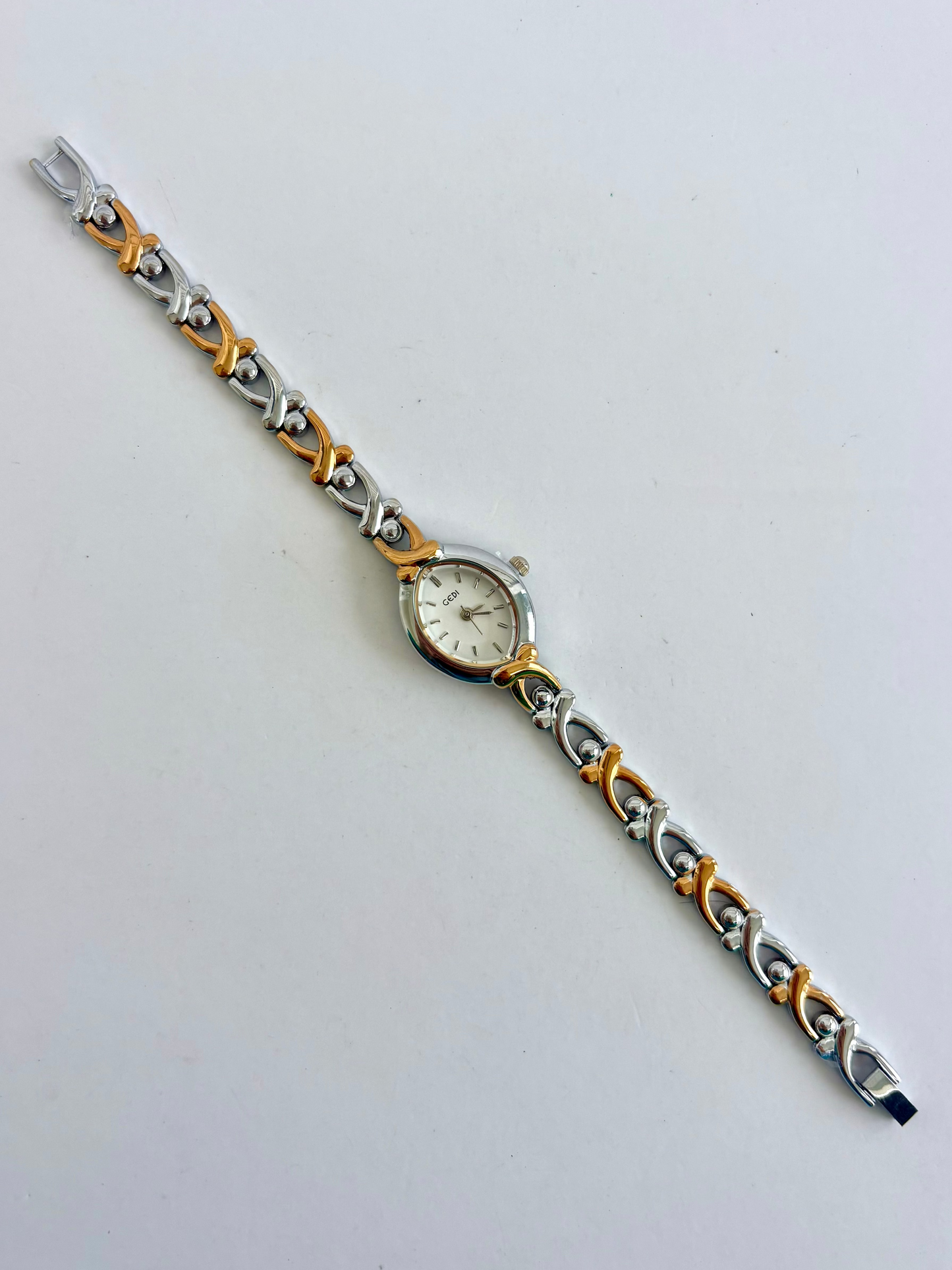 Vintage Two-Toned Silver and Gold Womens Watch Small Face