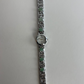 Dainty Vintage White Face Jade Bar Silver Womens Watch