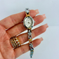 Vintage Two-Toned Silver and Gold Womens Watch Small Face