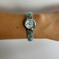 Dainty Vintage White Face Jade Bar Silver Womens Watch