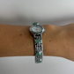 Dainty Vintage White Face Jade Bar Silver Womens Watch