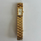 Gaze Vintage White Dial Rectangle Gold Toned Womens Watch
