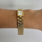 Gaze Vintage White Dial Rectangle Gold Toned Womens Watch