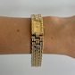 Gaze Vintage Gold Dial Rectangle Gold Toned Womens Watch