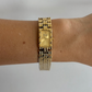 Gaze Vintage Gold Dial Rectangle Gold Toned Womens Watch
