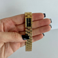 Gaze Vintage Black Dial Rectangle Gold Toned Womens Watch