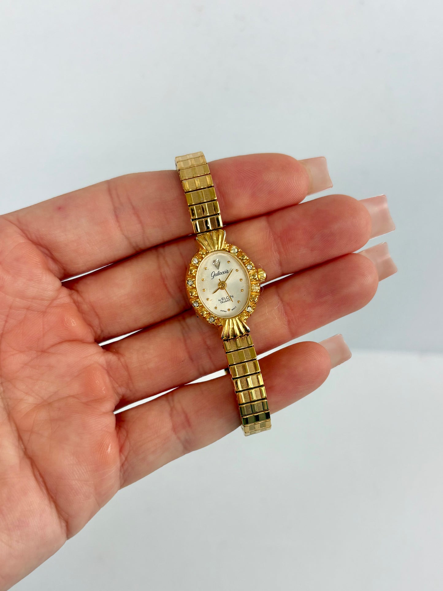 Rare Gold Galaxie Elgin Quartz Dainty Watch