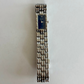 Gaze Vintage Blue Dial Rectangle Silver Toned Womens Watch