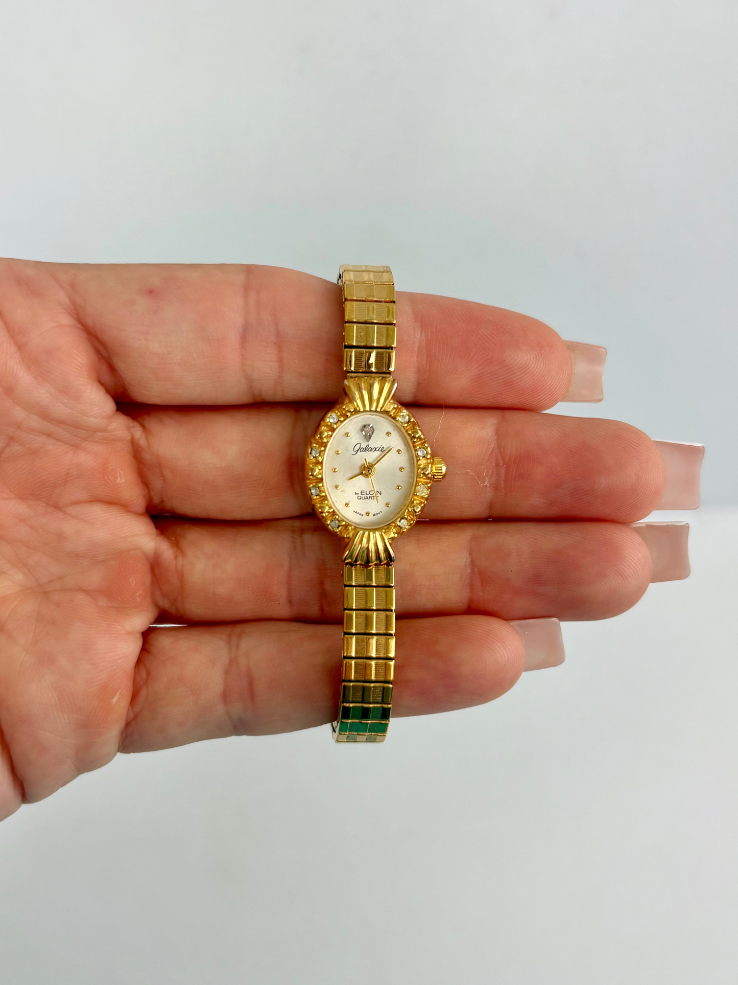 Rare Gold Galaxie Elgin Quartz Dainty Watch