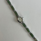Dainty Vintage Silver Face Jade Detail Womens Watch Small Face