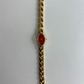 Diamond Geo Red Dial Vintage Gold Toned Womens Watch