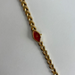 Diamond Geo Red Dial Vintage Gold Toned Womens Watch