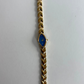 Diamond Geo Blue Dial Vintage Gold Toned Womens Watch