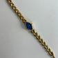 Diamond Geo Blue Dial Vintage Gold Toned Womens Watch