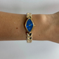 Diamond Geo Blue Dial Vintage Gold Toned Womens Watch