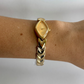 Diamond Geo Gold Dial Vintage Gold Toned Womens Watch