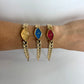 Diamond Geo Red Dial Vintage Gold Toned Womens Watch