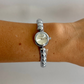 Dainty Bead Silver Small Face Womens Watch