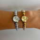 Dainty Bead Gold Small Face Womens Watch