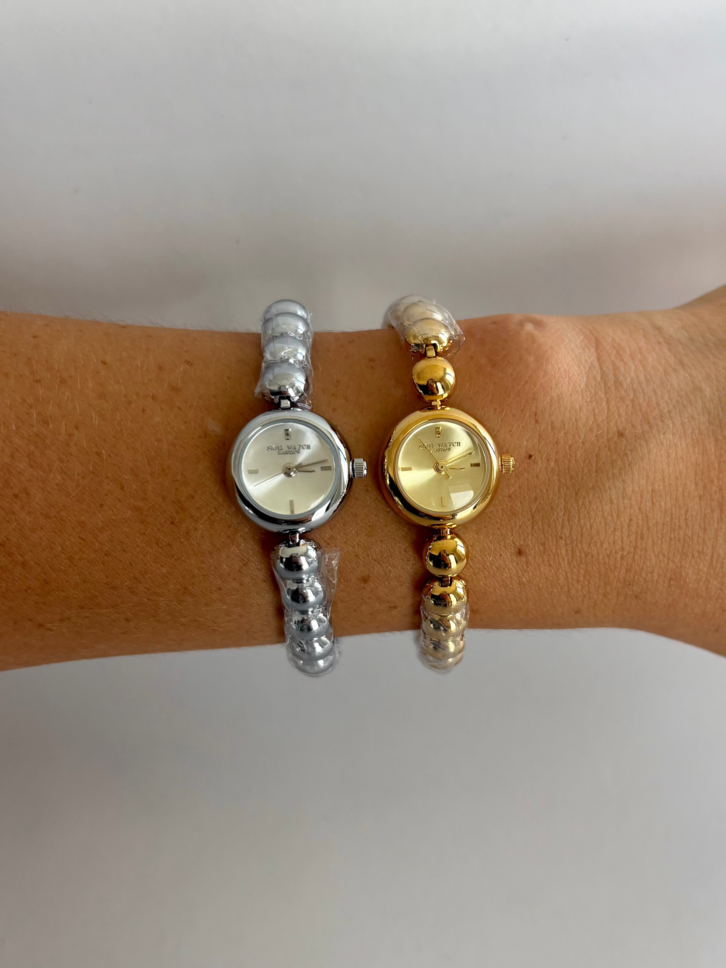 Dainty Bead Gold Small Face Womens Watch