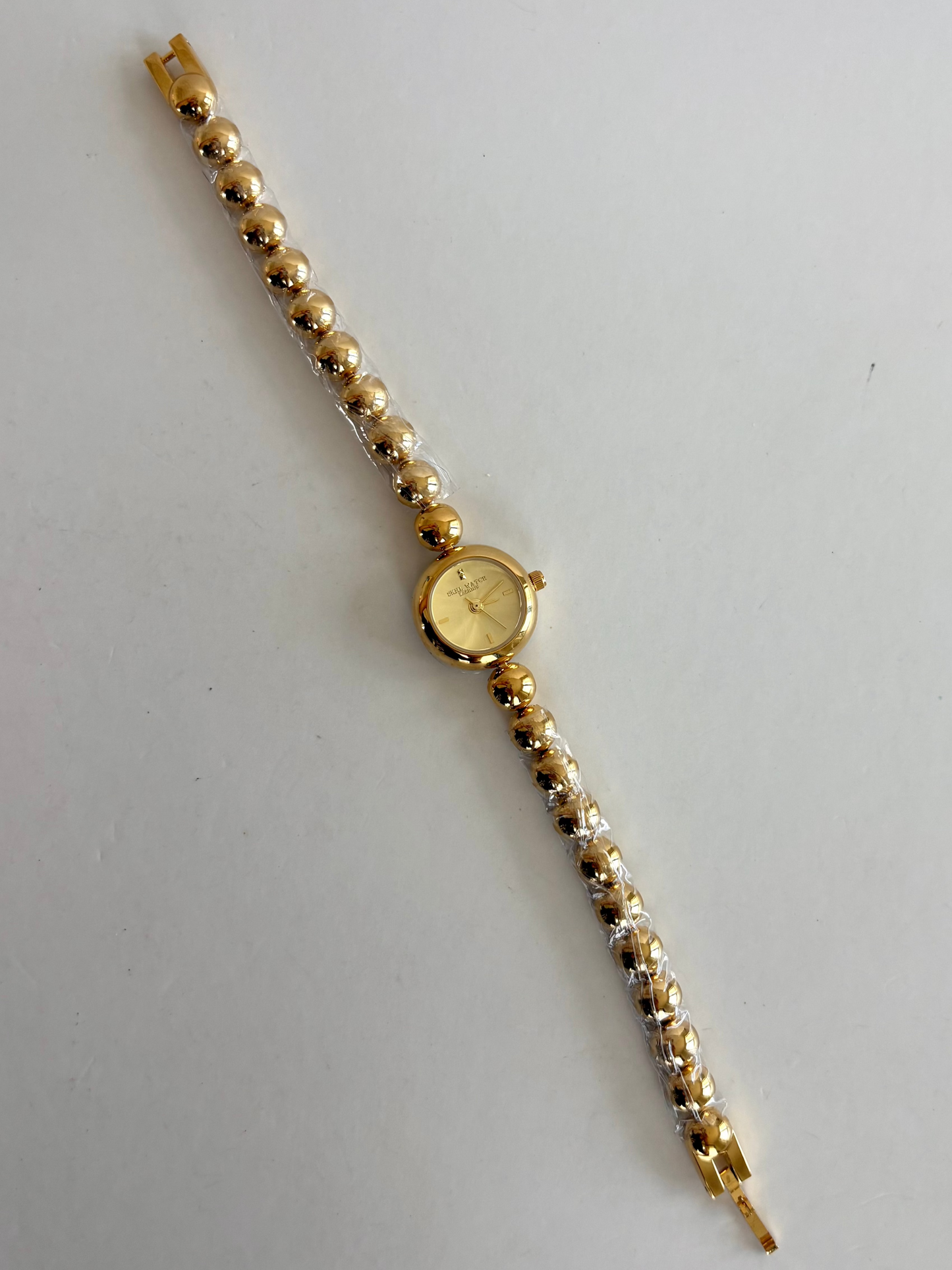 Dainty Bead Gold Small Face Womens Watch