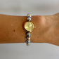 Dainty Bead Two Toned Silver&Gold Small Face Womens Watch