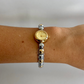 Dainty Bead Two Toned Silver&Gold Small Face Womens Watch