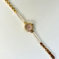 Vintage Gold Plated Baby Pink Dial 2 Pearl Womens Watch Small Face