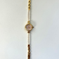 Vintage Gold Plated Baby Pink Dial 2 Pearl Womens Watch Small Face