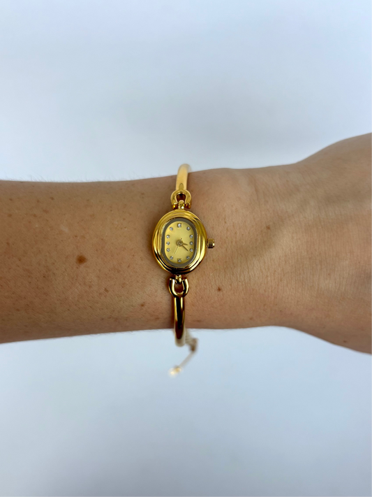 Dainty Minimalist Tiny Face Gold Womens Watch