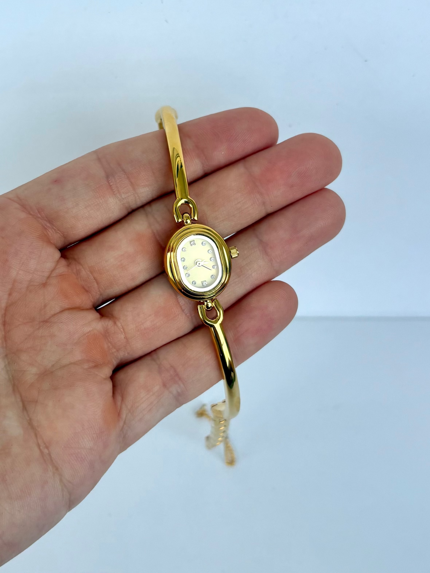 Dainty Minimalist Tiny Face Gold Womens Watch
