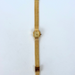 Gold Rectangle Oval Dial Womens Watch
