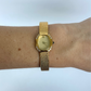 Gold Rectangle Oval Dial Womens Watch