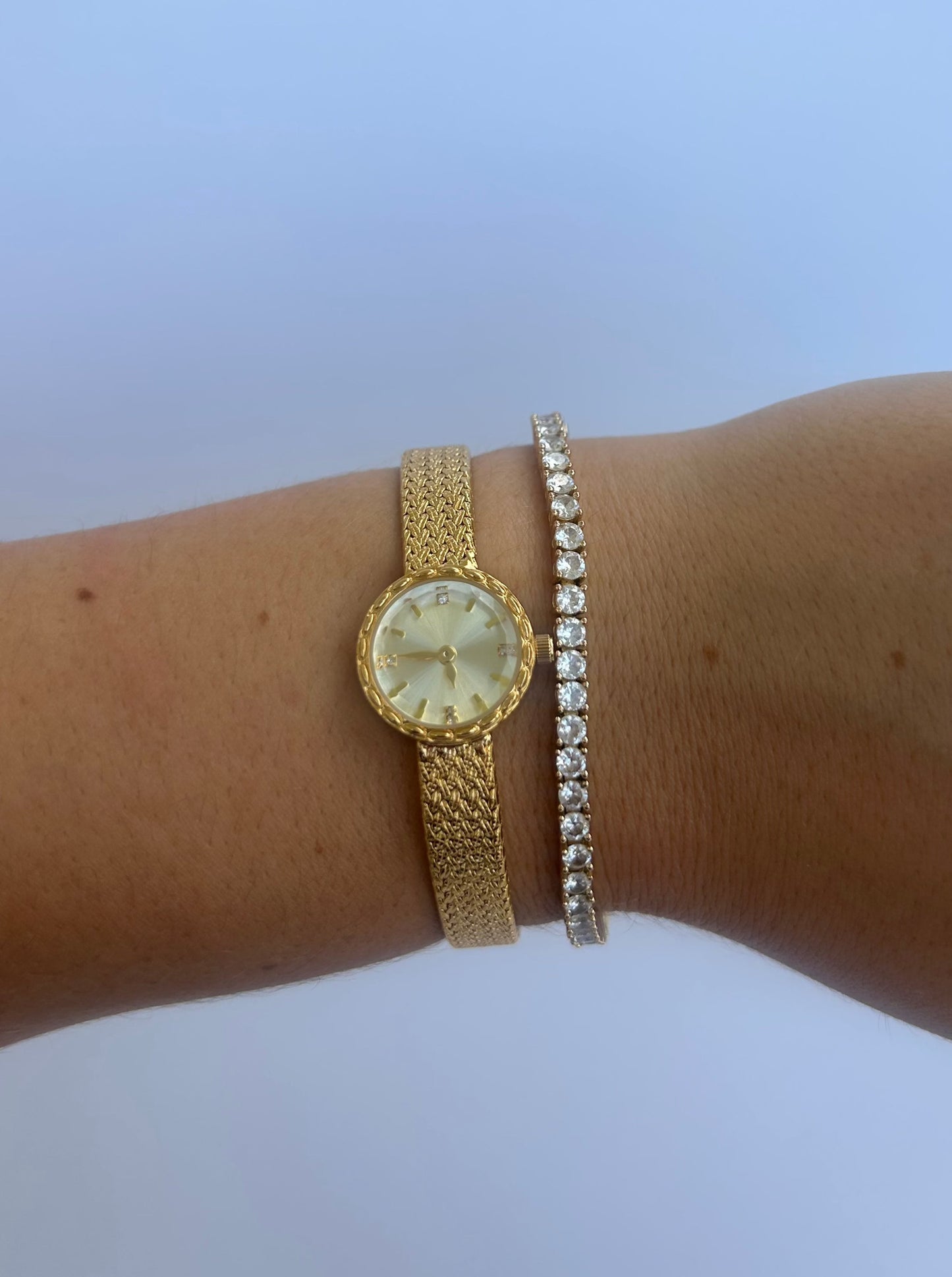 Vintage Brass Gold Womens Watch Small Face