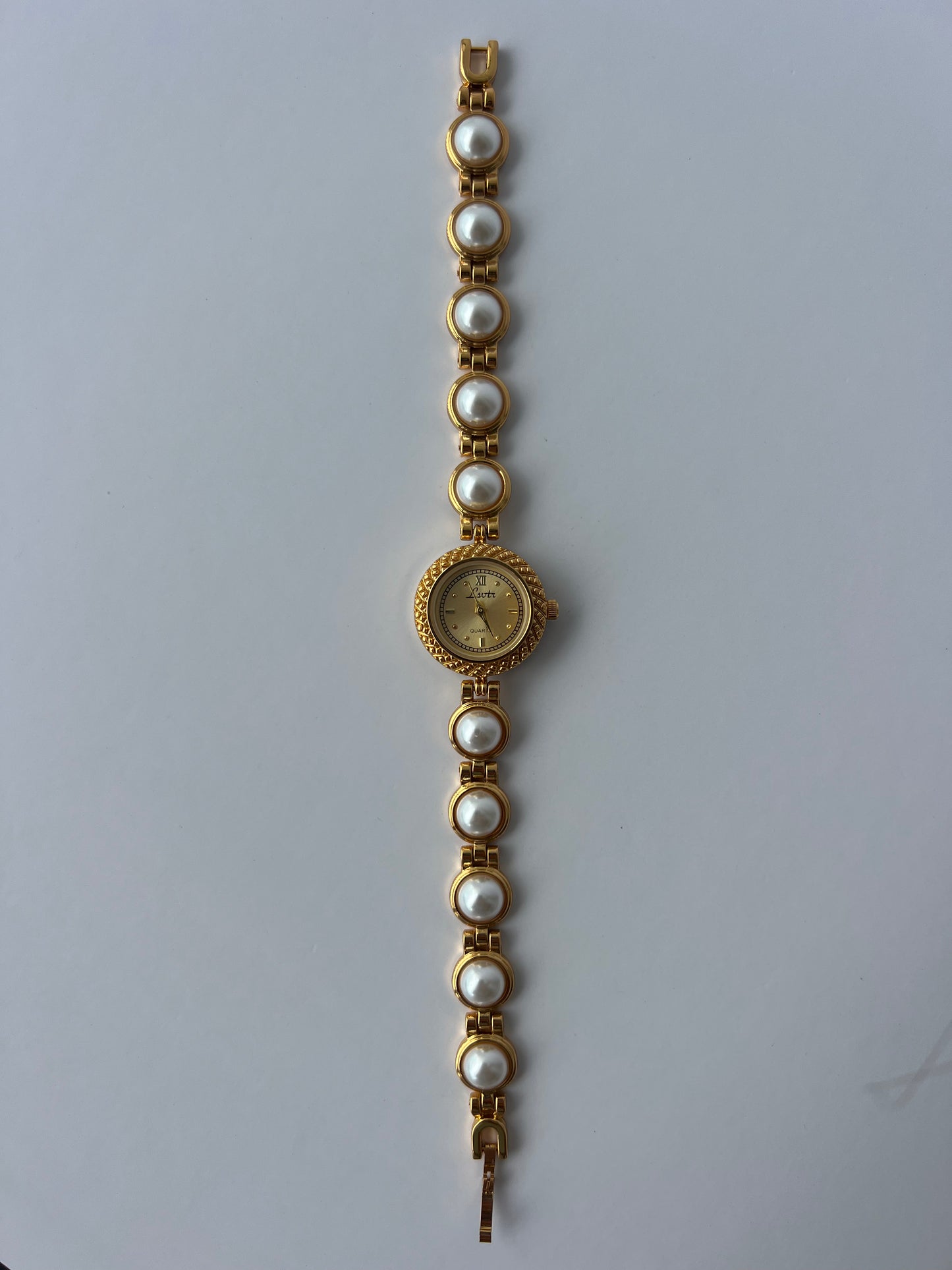 French Pearl Minimalist Gold Womens Watch Small Face